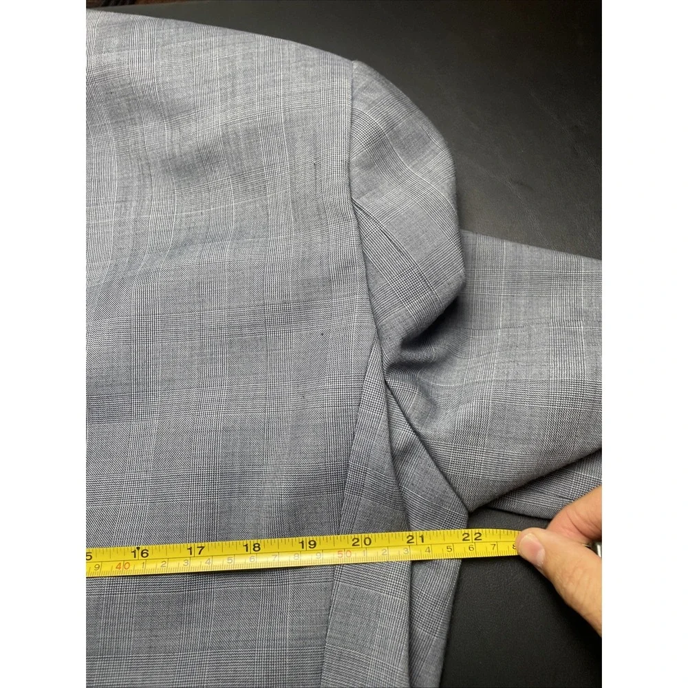 NEXT Tailoring Gray Glen Plaid Blazer Jacket 42R Slim Fit Blazer Pockets sown